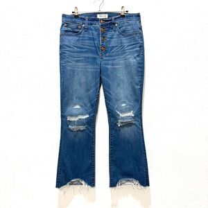 Madewell cali demi‎ boot Blue Distressed Flare Jeans 30